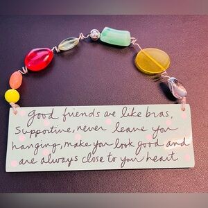 Sandra Magsamen Decorative Friendship Sign with Beaded Handle.